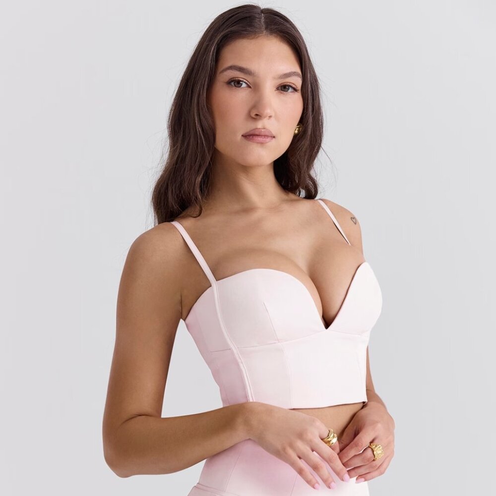 HOUSE OF CB: Pabla Plunge Neck Crop Top (XS) New without tags!